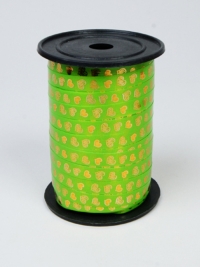 Лента простая 1/100 с нанесением металла, сердца РД салатовая