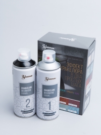 Спрей Краска SIANA Craquelure набор 2шт база серебро/финиш черный