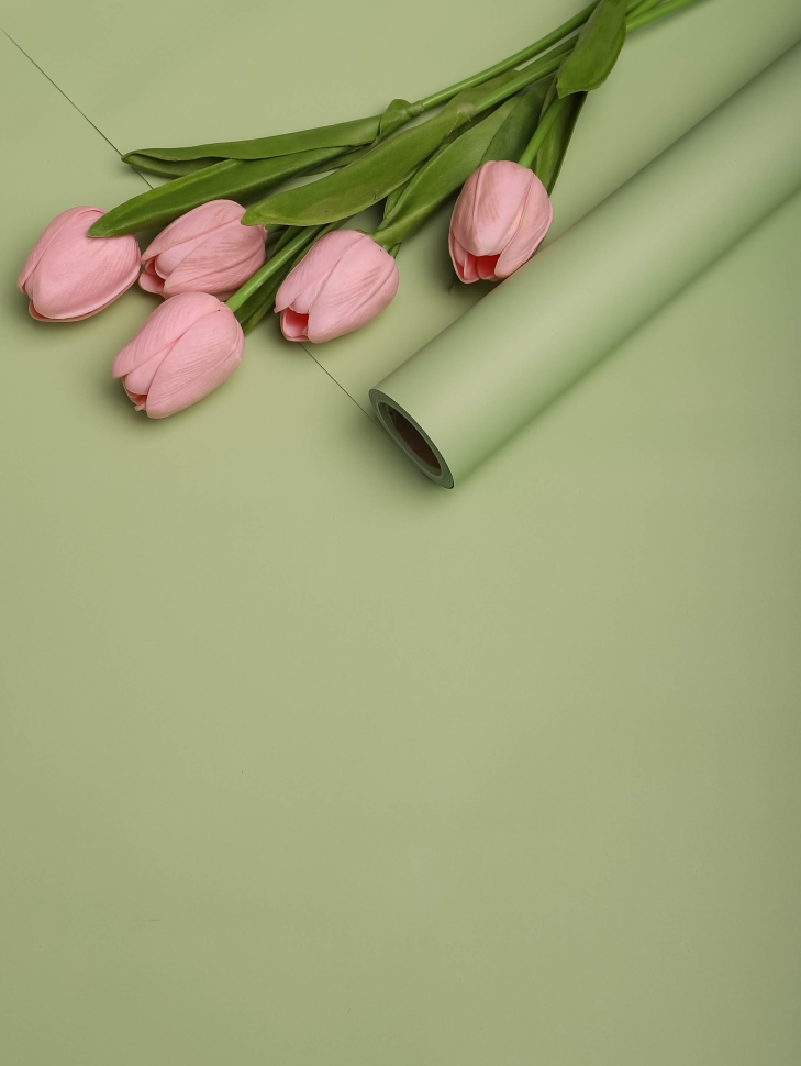 Пленка матовая 65мкм 58см х 10м Ассоль фисташковый Пленка матовая 65мкм 58см х 10м Ассоль фисташковый