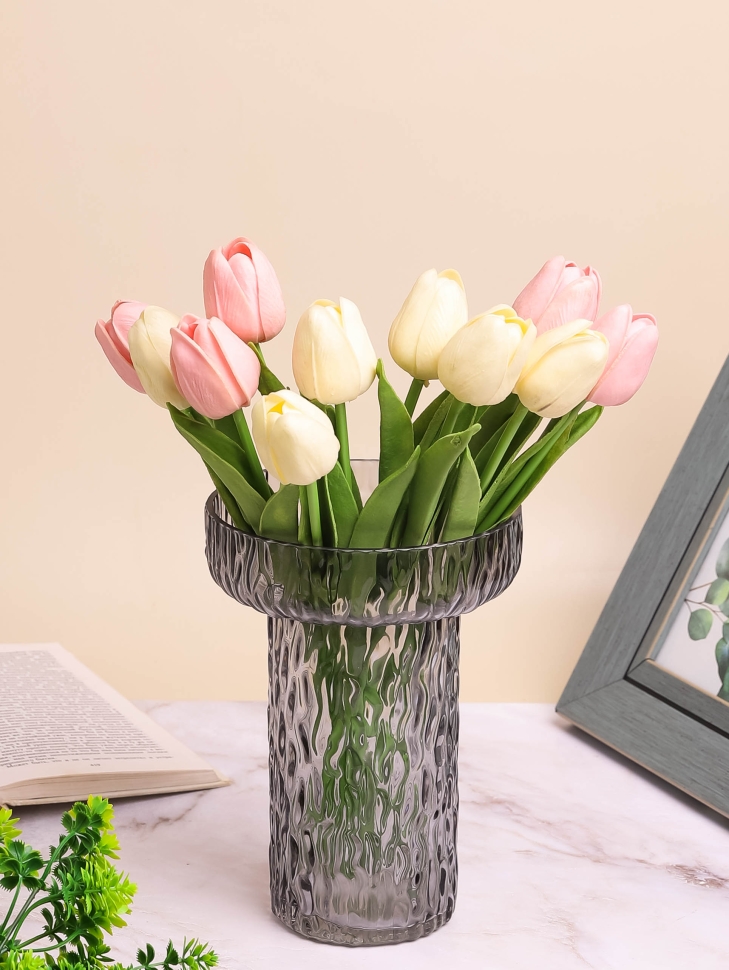 Ваза стекло h20 d14см К 220 графит