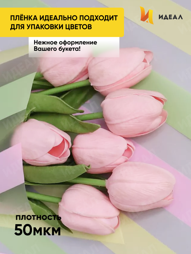 Пленка матовая Премиум 58см х 10м Радуга фисташковый