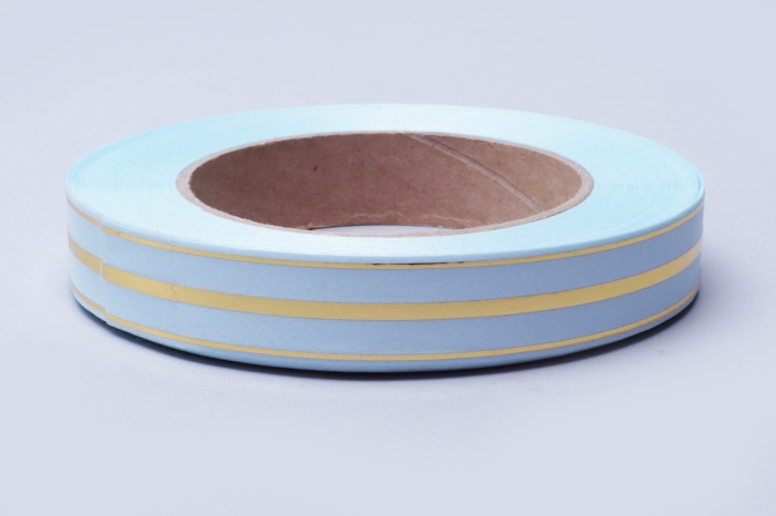 Лента золотая полоса 2/50 РД голубая