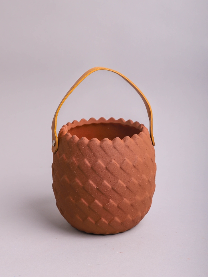 Кашпо керамика 14,5х15х15см MY2004-15 коричневый