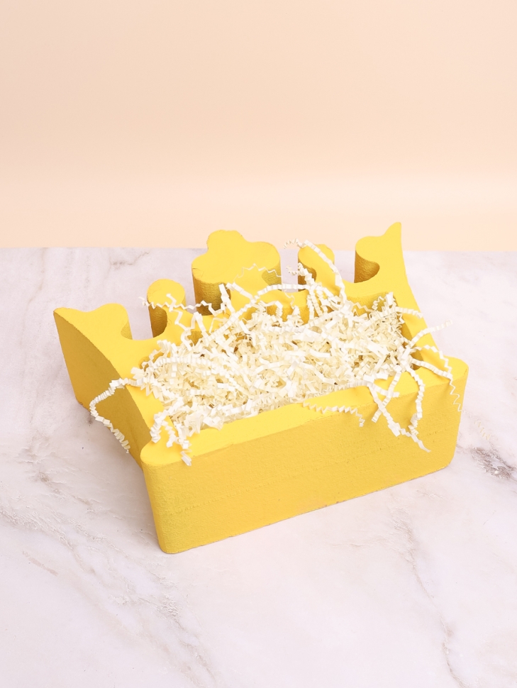 Пенобокс для цветов 28х15х10см Корона желтый Пенобокс для цветов 28х15х10см Корона желтый