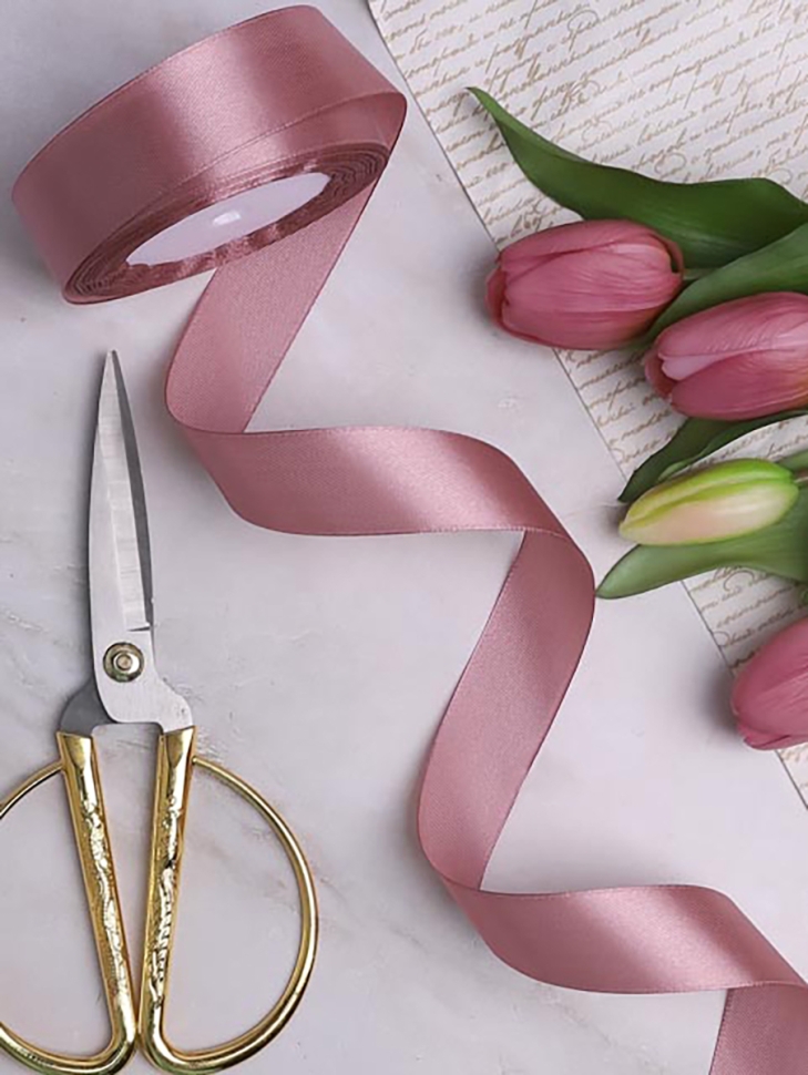 Лента атласная 25мм х 25 ярд JD сиреневый пыльный Лента атласная 25мм х 25 ярд JD сиреневый пыльный