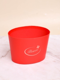 Коробка для цветов овал 14х10,6х10см красный