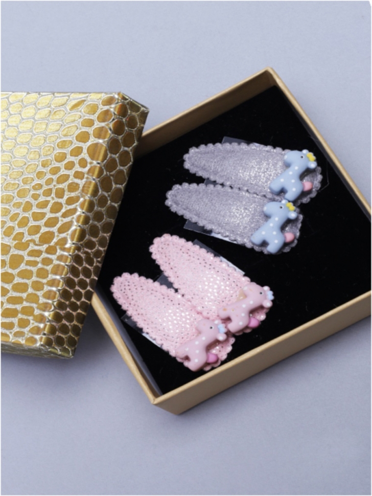 Клик-клак набор из 4 шт 4,5х1,5 с блеском, Жираф розовый/голубой Клик-клак набор из 4 шт 4,5х1,5 с блеском, Жираф розовый/голубой