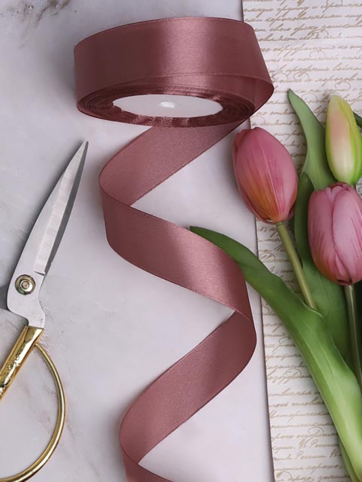 Лента атласная 25мм х 25 ярд  JD капучино