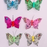 Бабочки  8см на прищепке, 12шт. цветные 1030