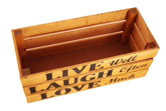 Ящик деревянный интерьерный набор 3шт 50х30х12см  "Live" орех