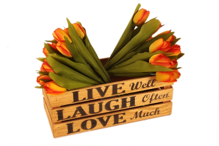 Ящик деревянный интерьерный набор 3шт 50х30х12см  "Live" орех