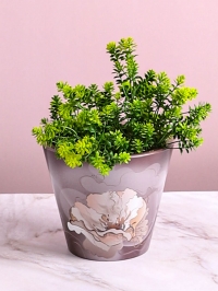 Кашпо из пластика "Классика-Нежность" 3л. h16.5,d19,5см мокко