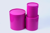 Коробка цилиндр набор из  3шт. 20х22см фуксия
