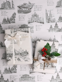 Бумага белая крафт 50г/м2, 70см x 10м Россия Москва, черный