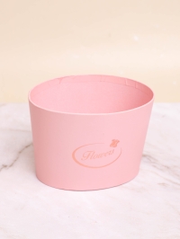 Коробка для цветов овал 14х10,6х10см розовый