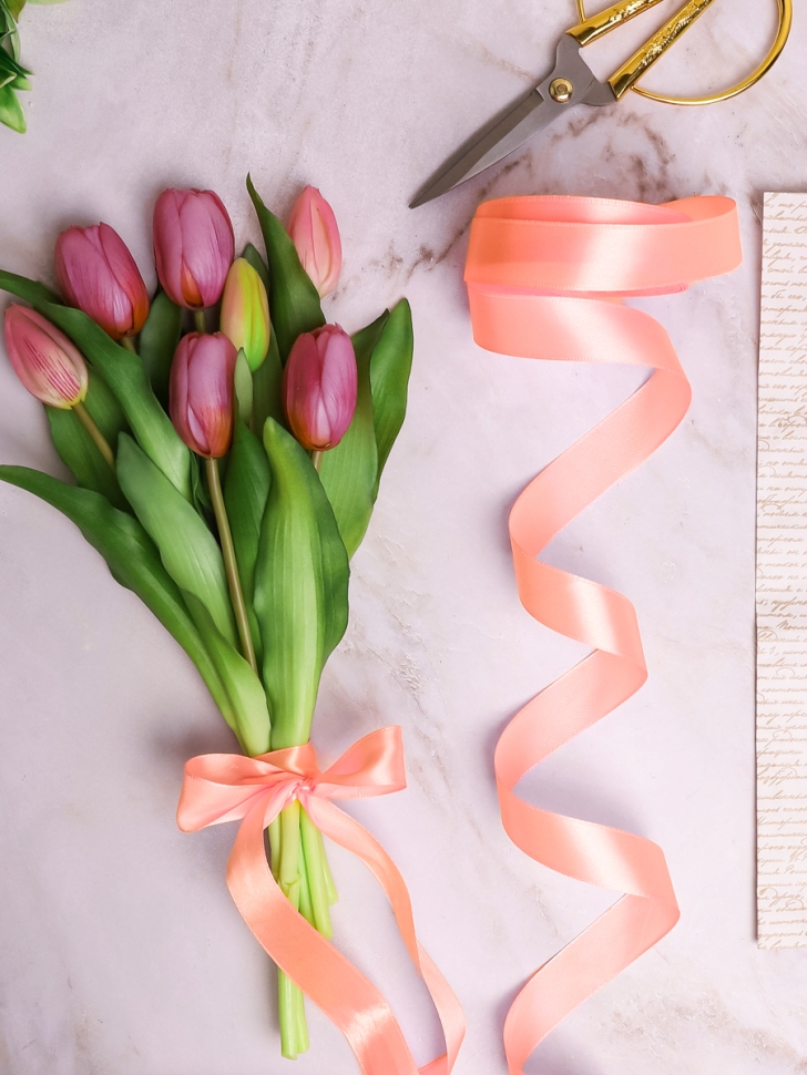 Лента атласная 25мм х 25 ярд  JD лососевый