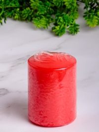 Свеча пенек d63х h90мм красный