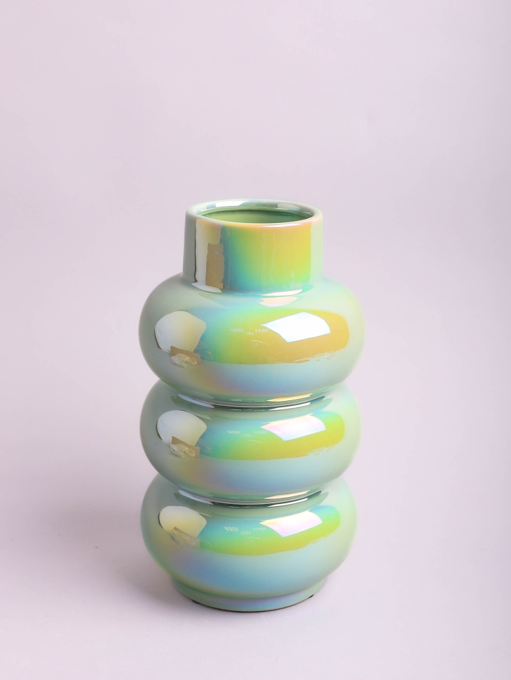 Ваза керамика 24х14см ZG 2008-1 Перламутр зеленый