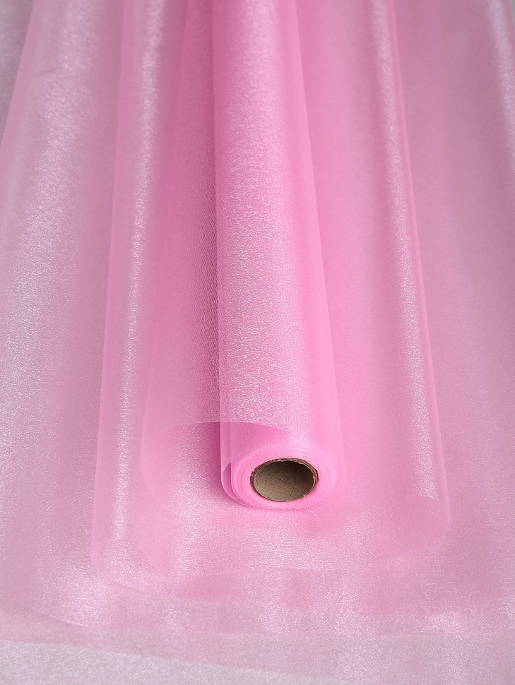 Органза-снег в рулоне 70смх9м светло-розовый Органза-снег в рулоне 70смх9м светло-розовый