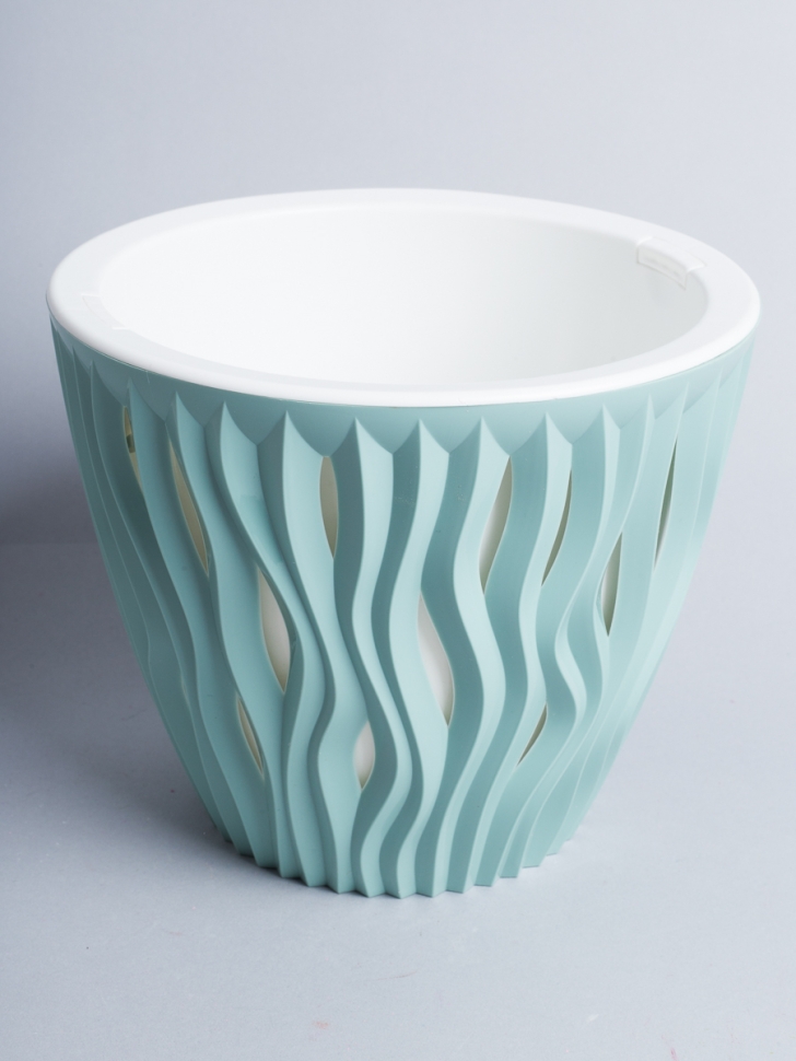 Кашпо из пластика "Вдохновение" 3л. h16,5см,d19.5см нефрит