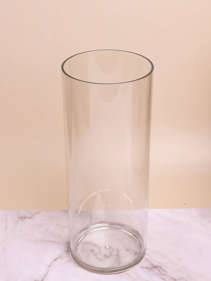 Ваза пластиковая прозрачная трубка H30 х D12см Ваза пластиковая прозрачная трубка H30 х D12см