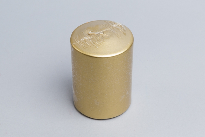 Свеча пенек d63х h90мм золото