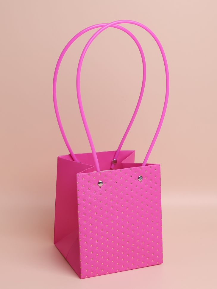 Сумочка для цветов 13х15х12,5см 3D М412 малиновый