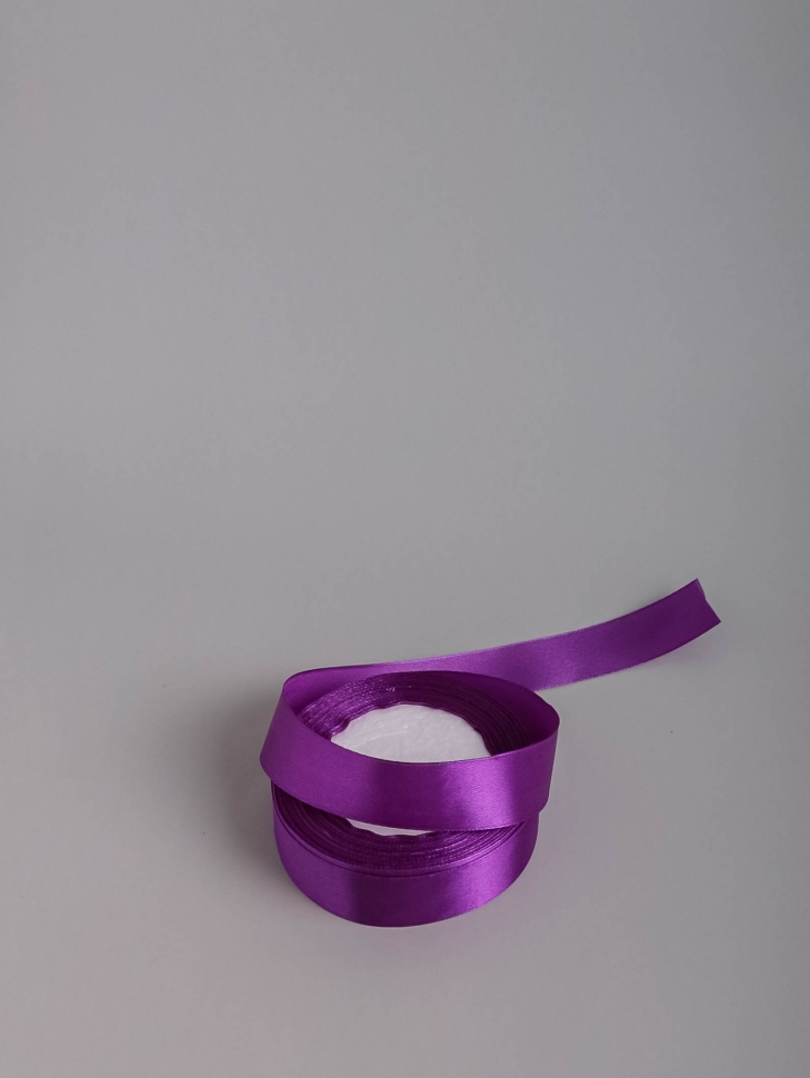 Лента атласная 25мм х 25ярд Р сиреневый-яркий