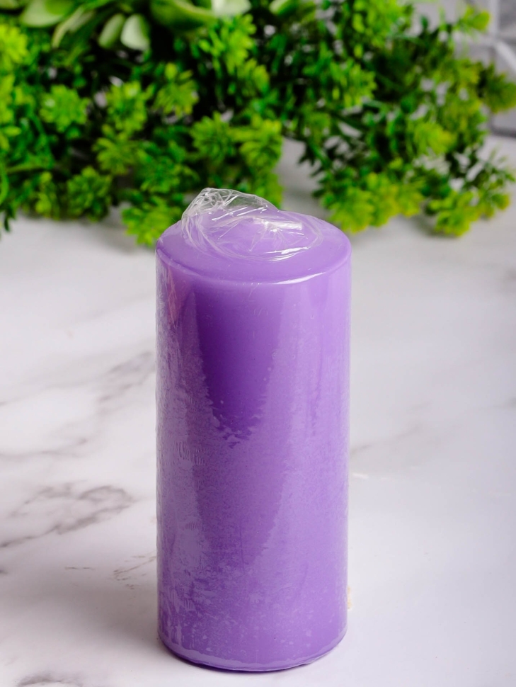 Свеча пенек d63х h150мм сиреневый Свеча пенек d63х h150мм сиреневый
