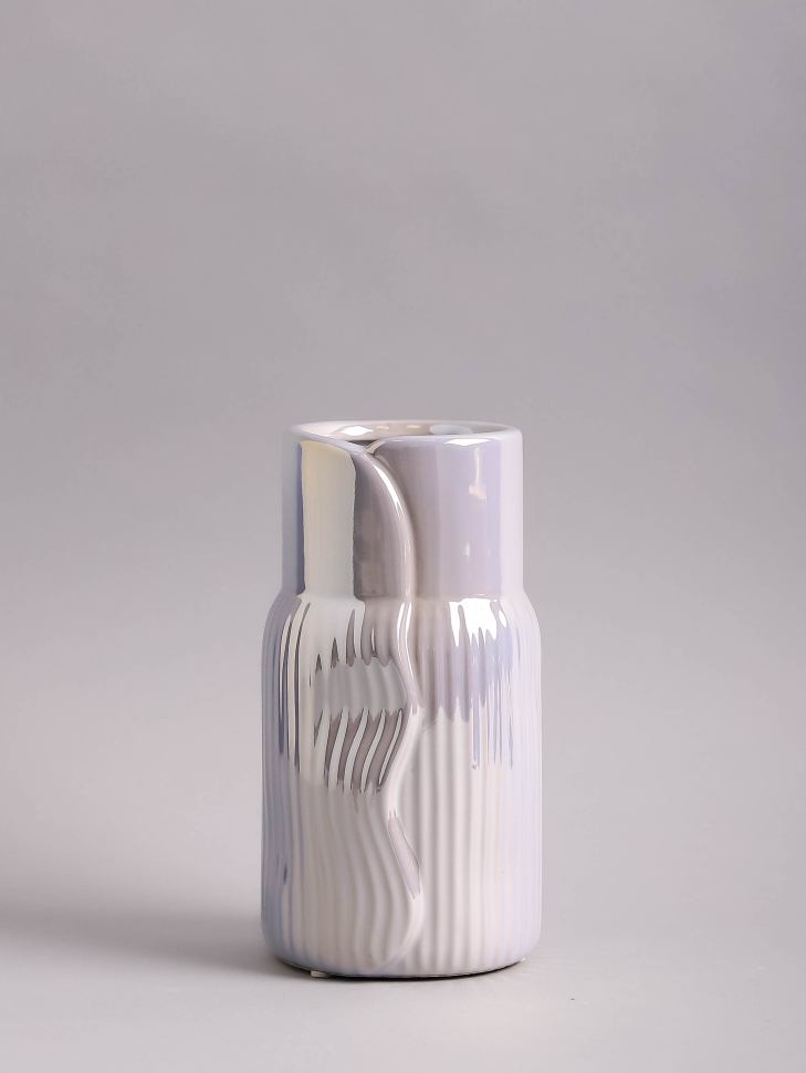 Ваза керамика 18х9,5х9,5см 8203D-07 Перламутр белый