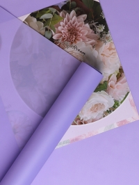 Пленка матовая 60см х 10м  на втулке сиреневый классик