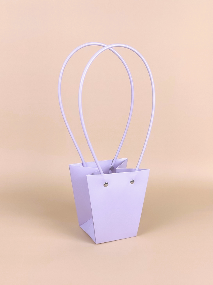 Сумочка для цветов 12х8х12,5см М114 сиреневый светлый