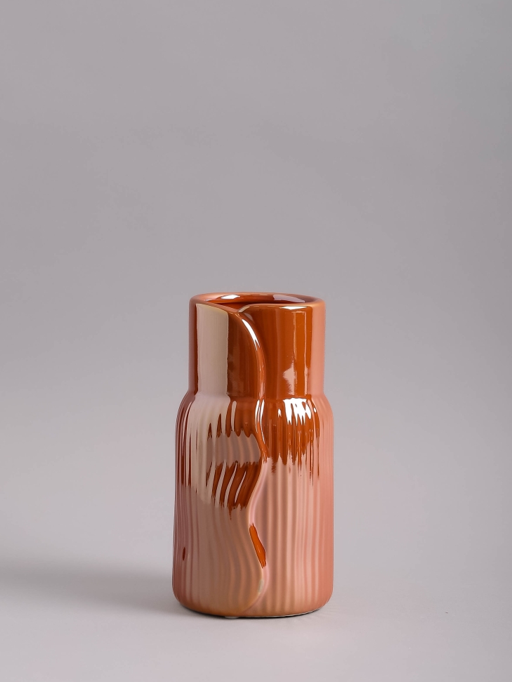 Ваза керамика 18х9,5х9,5см 8203D-07 Перламутр оранжевый Ваза керамика 18х9,5х9,5см 8203D-07 Перламутр оранжевый