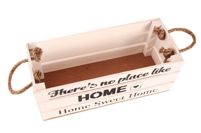 Ящик деревянный интерьерный набор 3шт 50х30х12см "Home" верев ручки белый Ящик деревянный интерьерный набор 3шт 50х30х12см "Home" верев ручки белый