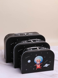 Коробка чемодан набор из 3шт 29,5x19x10см Собачка черный