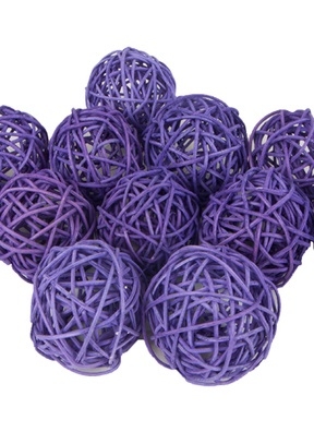Шар из ротанга  6см, 12шт. фиолетовый