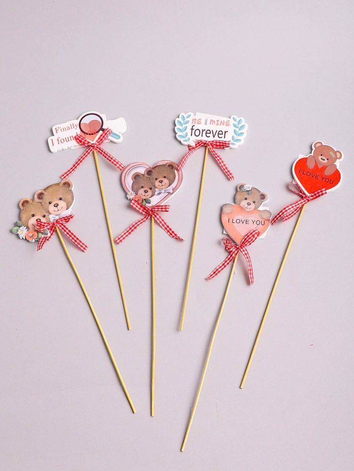 Вставка Сердце 7хH20см, Мишки микс Вставка Сердце 7хH20см, Мишки микс