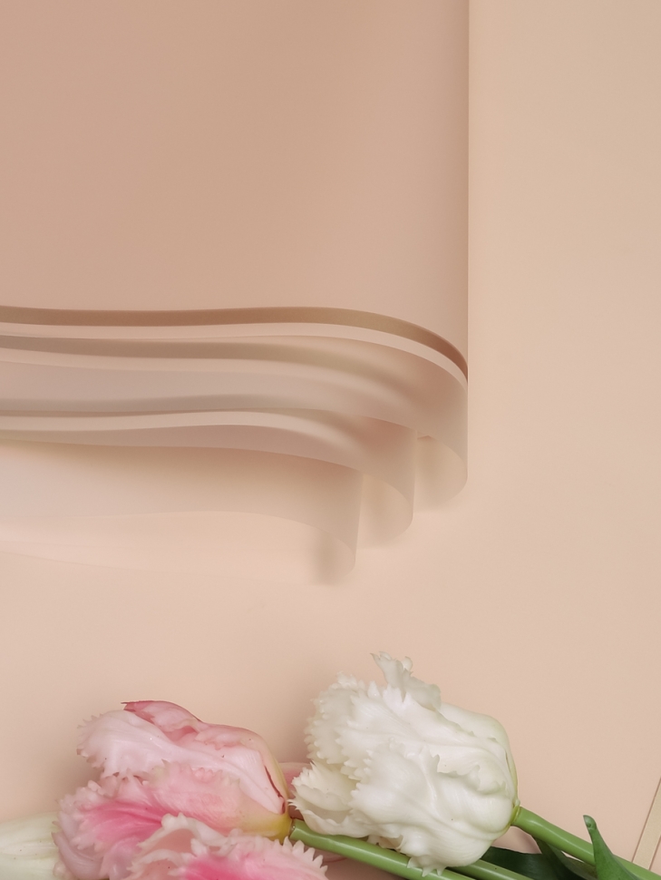 Пленка матовая 58смх58см 10 листов 50мкм кант 50 персик Пленка матовая 58смх58см 10 листов 50мкм кант 50 персик