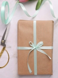 Лента атласная 10мм х 25ярд JD зеленый пастель