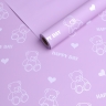 Пленка матовая 65мкм 58см х 10м Мишки сиреневый Пленка матовая 65мкм 58см х 10м Мишки сиреневый