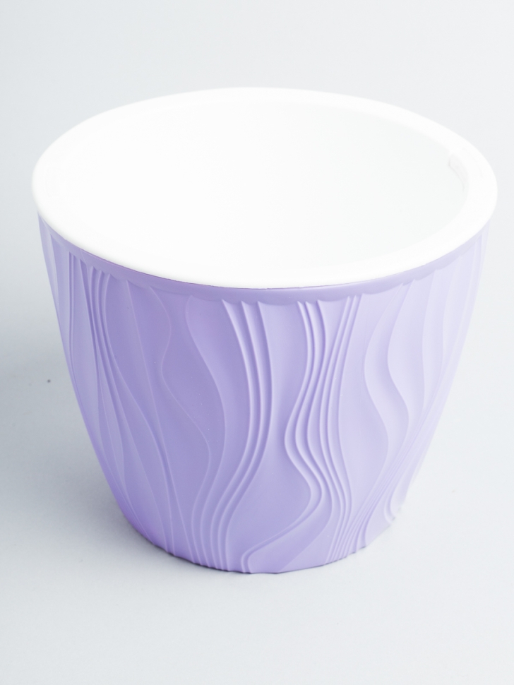 Кашпо из пластика "Венеция" 3л. h15см,d18см лаванда Кашпо из пластика "Венеция" 3л. h15см,d18см лаванда