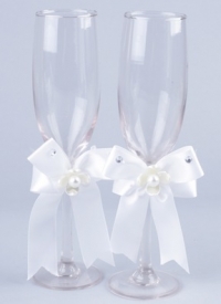 Фужер свадебный с декором, 18,5см х27,5см х9см 2шт. в упаковке HK9031
