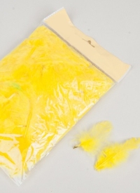 Перья цветные  9см, П лимонный