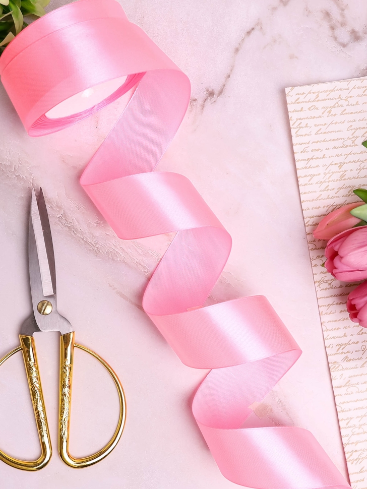 Лента атласная 40мм х 25 ярд JD розовый Лента атласная 40мм х 25 ярд JD розовый