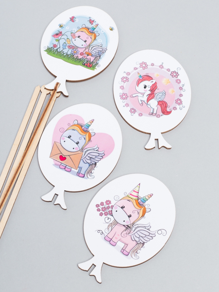 Вставка деревянная Шар 7,5х10,5см 4шт Единорожка! микс Вставка деревянная Шар 7,5х10,5см 4шт Единорожка! микс