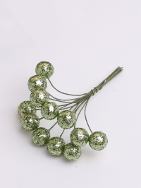 Шарики на проволоке d1,5х9см 12шт К зеленый