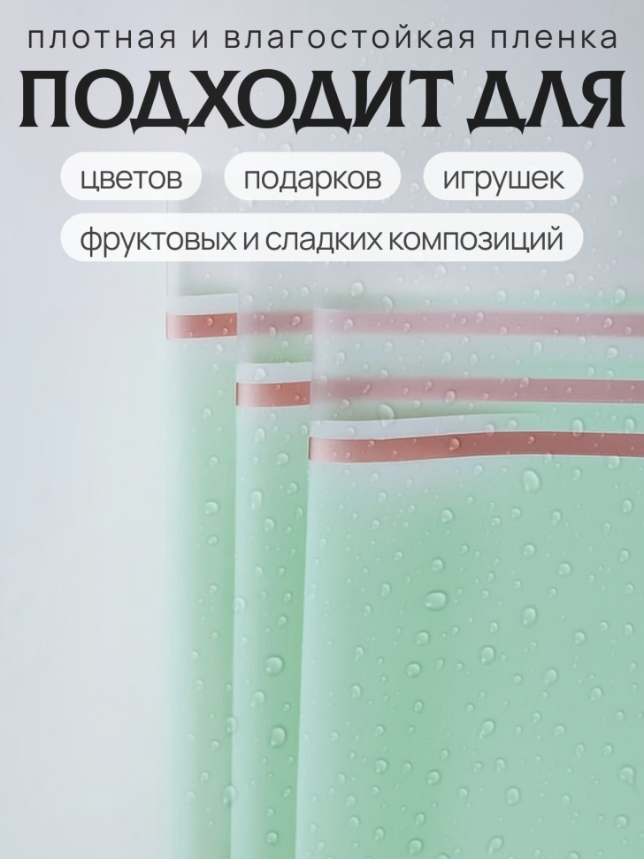 Пленка матовая 58смх58см 10 листов 50мкм кант 50 зеленый пастель Пленка матовая 58смх58см 10 листов 50мкм кант 50 зеленый пастель