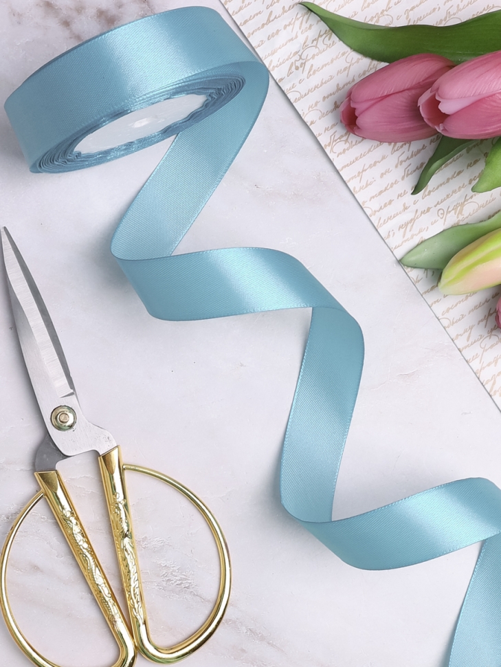 Лента атласная 25мм х 25 ярд JD аквамарин Лента атласная 25мм х 25 ярд JD аквамарин