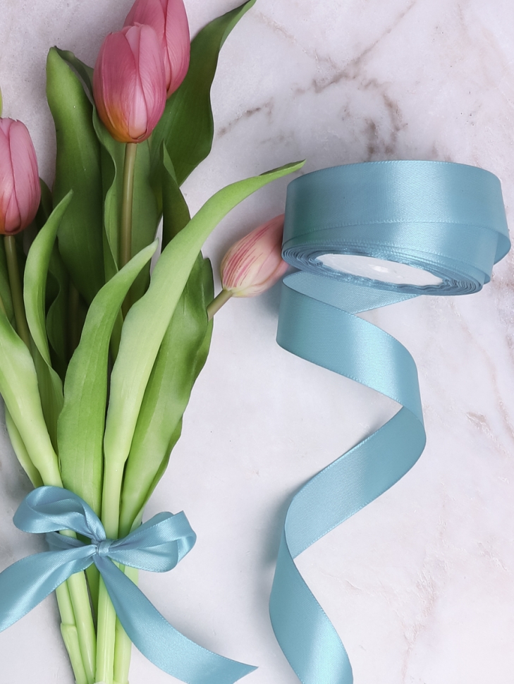 Лента атласная 25мм х 25 ярд JD аквамарин Лента атласная 25мм х 25 ярд JD аквамарин