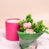 Коробка цилиндр набор из 5шт К d21хh21 - d12хh12см розовый яркий